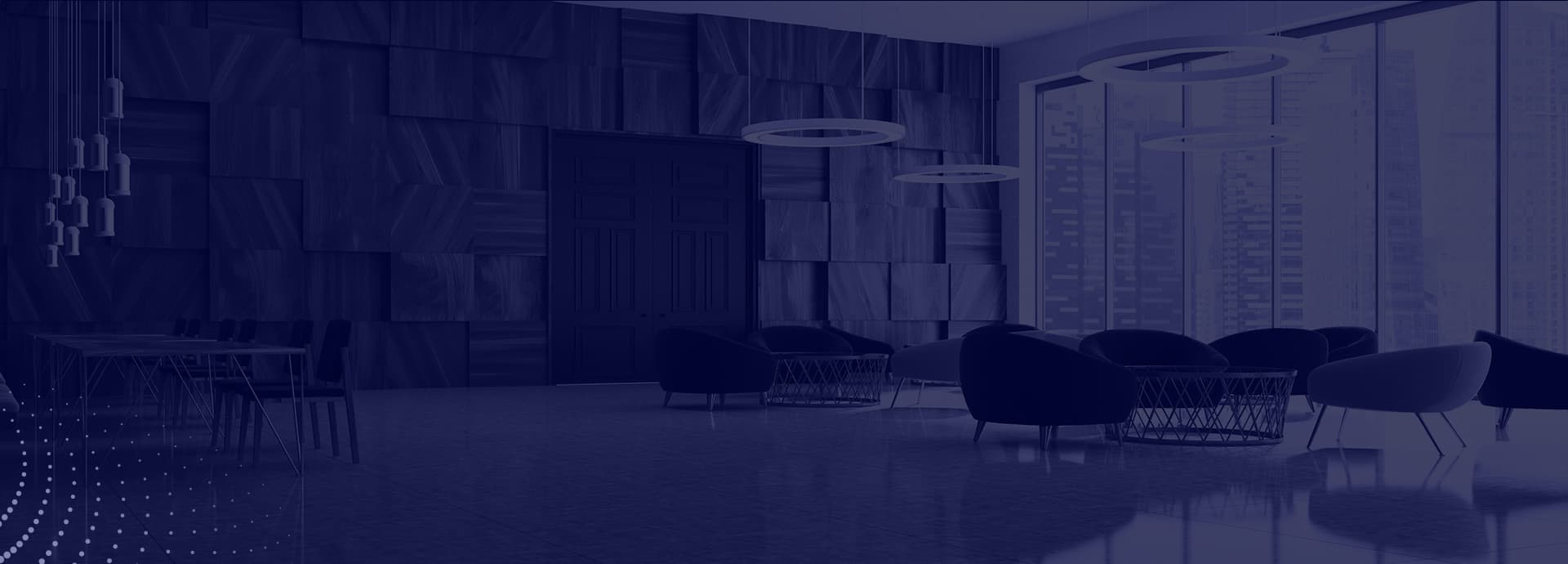 A background image of a office